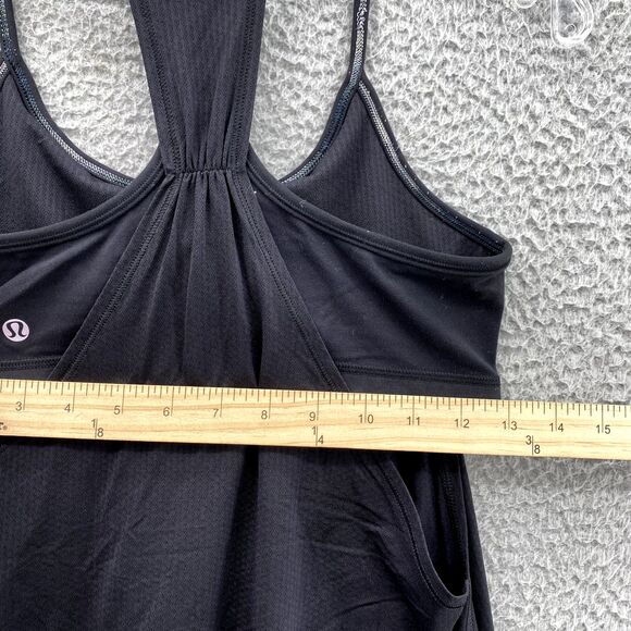 Lululemon Top Adult 6 Black Racerback Tank Loose Shirt Blouse Built-in Bra Women - Picture 6 of 9